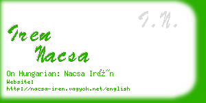 iren nacsa business card